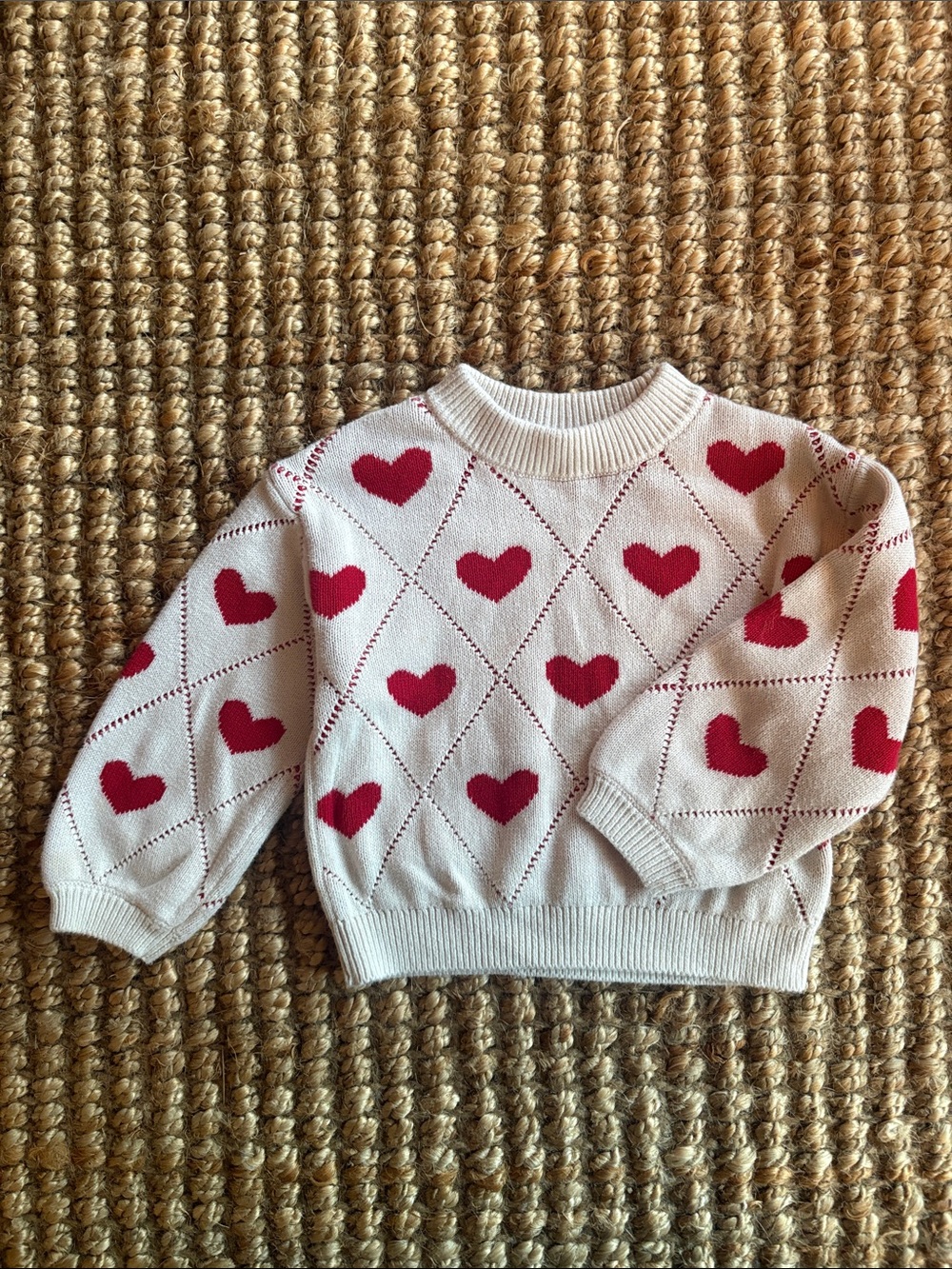 Baby GAP Valentine’s Day Knit Sweater with Red Hearts for 3 years/3T